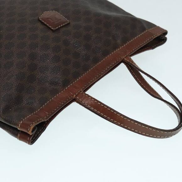 CELINE Macadam Canvas Hand Bag Pvc Leather Brown - Picture 8 of 12